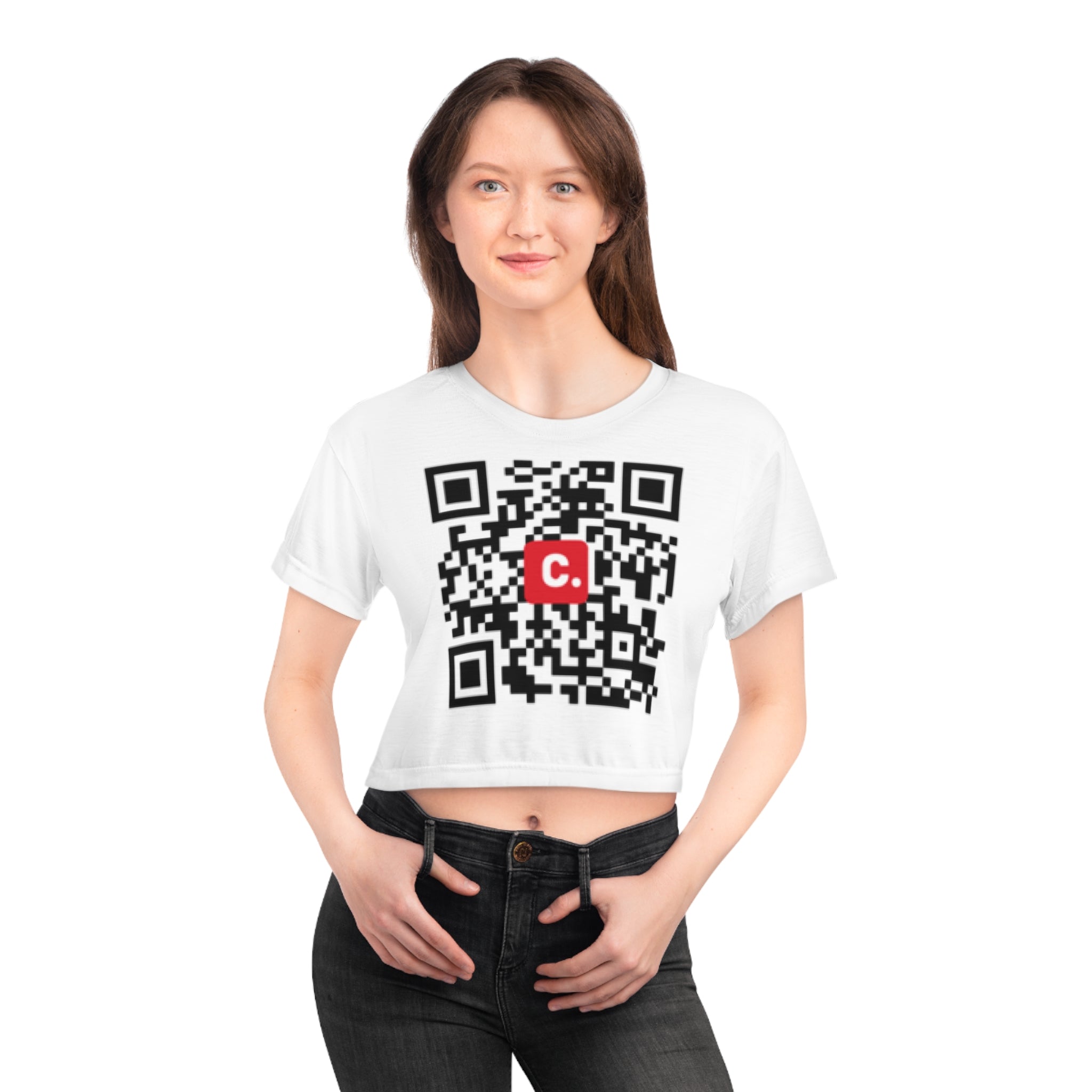 DGUS09 - Trendy Crop Tee with QR Code Design - US Collection