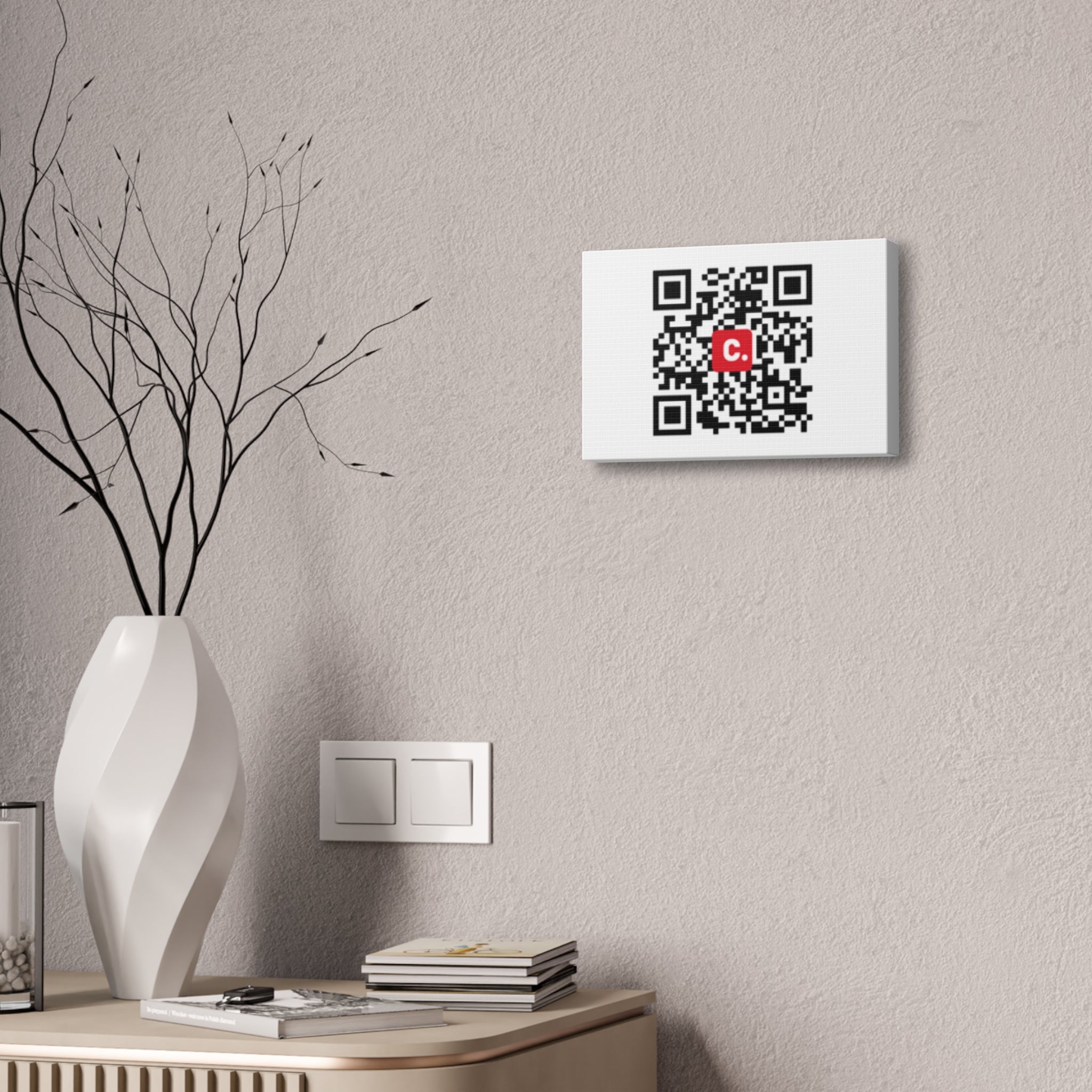 DGUS08 - QR Code Canvas Print — US Collection - Customisable Stretched Wall Art (1.5" Depth)